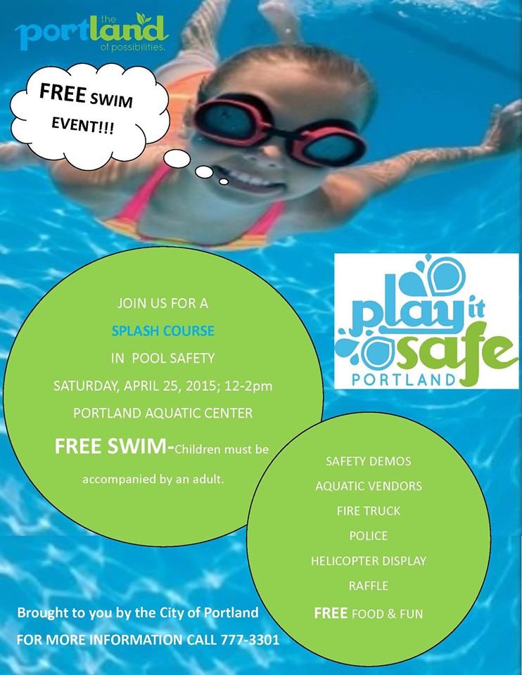 cityportlandtx's tweet photo. Today! Swim free and learn life saving tips 12-2 PM. Portland Aquatics Center. - Play it Safe Portland! http://t.co/fK8xEVnpM3