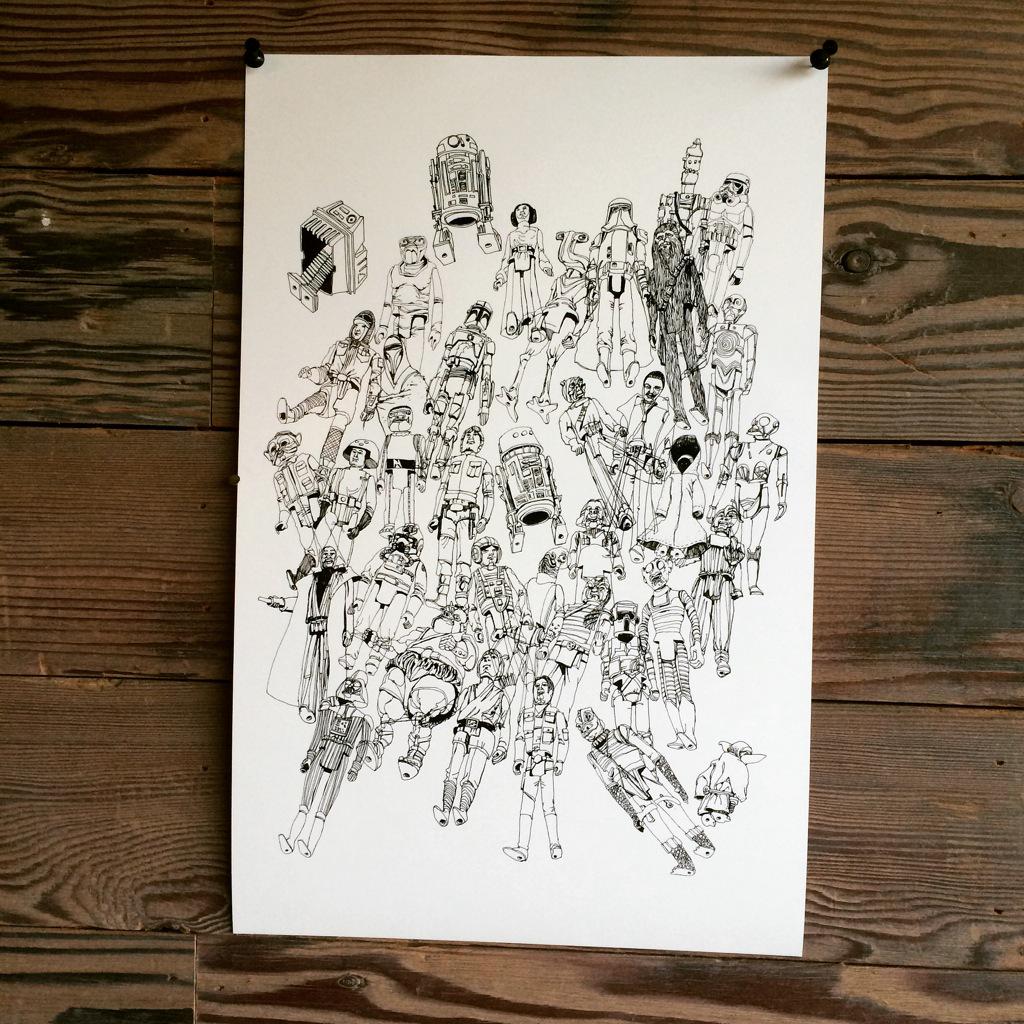 jimmydammit's tweet photo. "pile of Star Wars figures" print now available at https://t.co/tXyw1OMFrJ http://t.co/XoF1NkS8fR