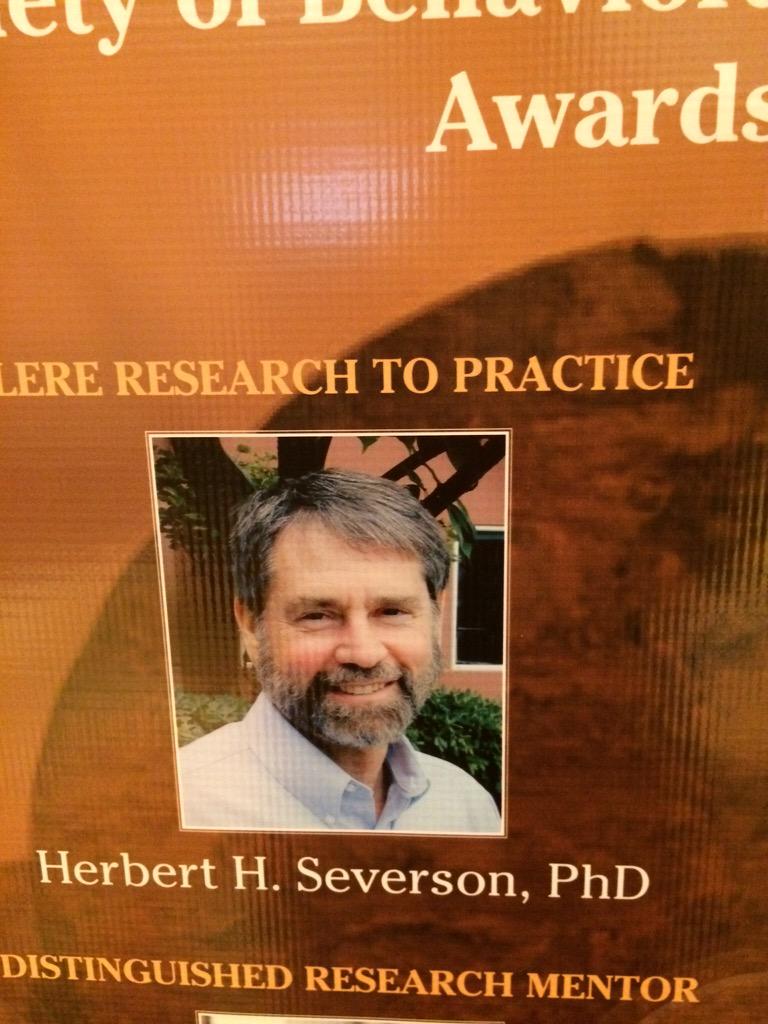 alandelamater's tweet photo. Enjoyed another great SBM annual meeting, great to see Herb Severson receive Research to Practice award #SBM2015 http://t.co/HylPePAGaH