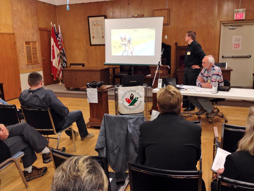 ET2media's tweet photo. @AndrewJakubeit adds video to his'Cycling Precinct' presentation at Trails BC AGM @SummerlandBC @TCTrail http://t.co/eLUwRWR62w