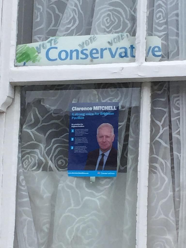 mitch_1uk's tweet photo. There's a particularly attractive candidate appearing on the #PrestonPark windows #Brighton #GE2015 #modestyforbids http://t.co/8GvIXWs8VI
