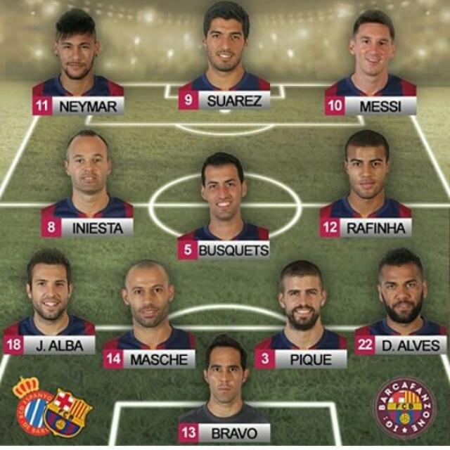 Barcalive_fcb's tweet photo. Official line up http://t.co/gjamP29et2