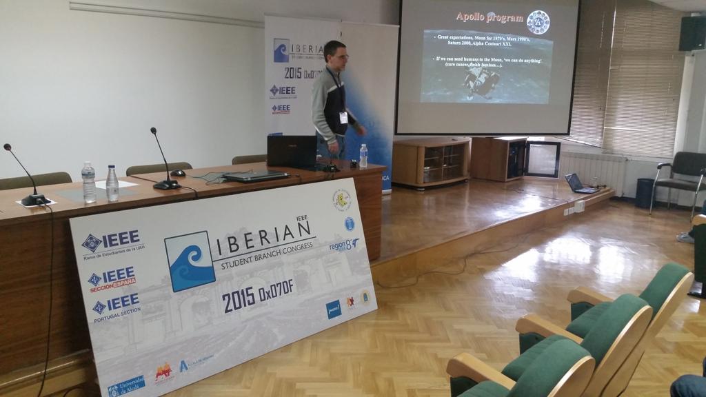 IEEEsbUAH's tweet photo. Now we have a conference about Mars One proyect in the @isbc2015 http://t.co/uF5Rw4I8nt