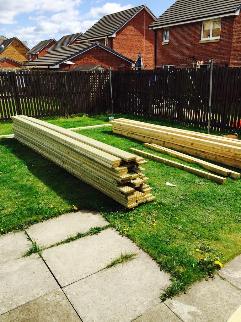 Supposed to be on holiday the wife and this pile of decking has other plans