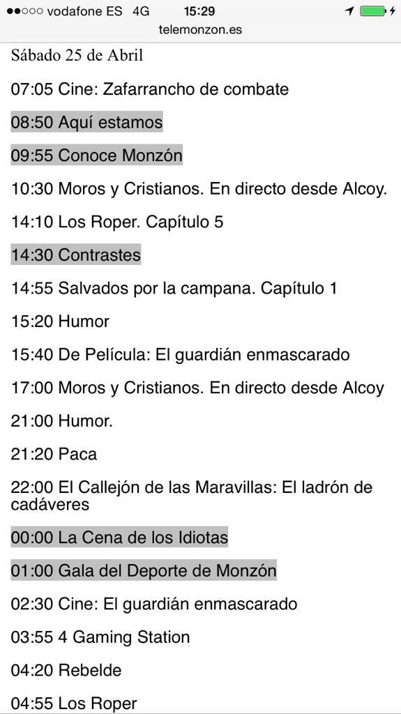 TELEMONZON's tweet photo. Esta es nuestra programación para hoy http://t.co/wMXrWQi3Qv