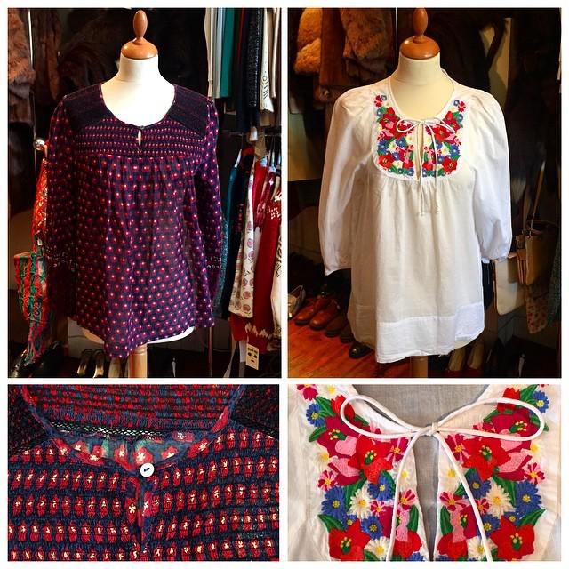 VintageGuruScot's tweet image. Gorgeous summer smock tops 🌸 Left - (Indian Cotton) £18 UK 10 • Right - £12 UK 10 #smock #smocktop #blouse #shirt #…