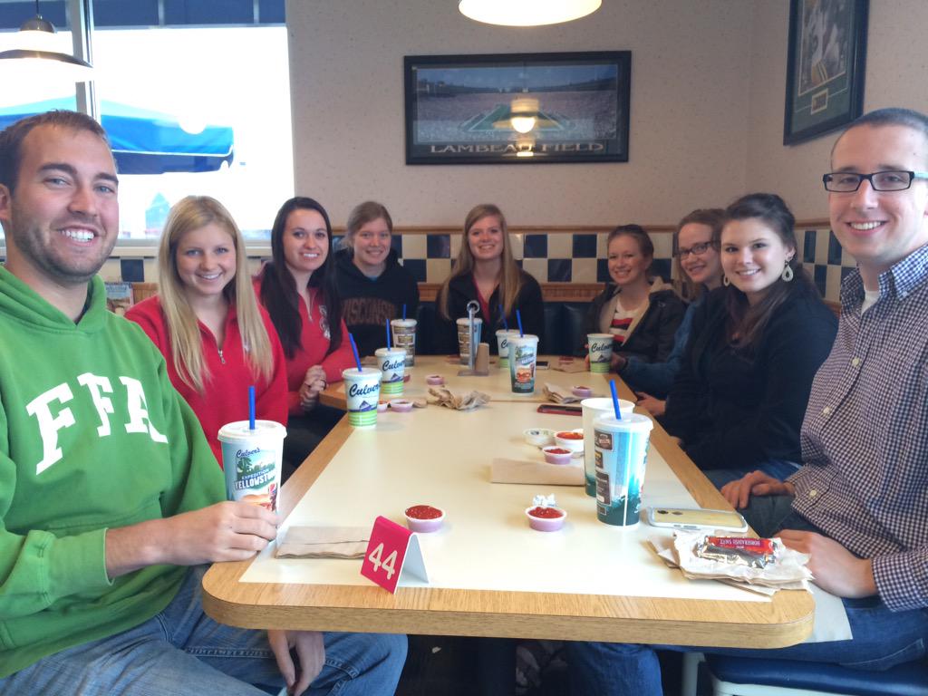 TaylorHolterman's tweet photo. Study tour with Collegiate Farm Bureau to @GrowingPower, @Clock_Shadow and @culvers! Love these CFB members. http://t.co/LV0Ki0iwNF