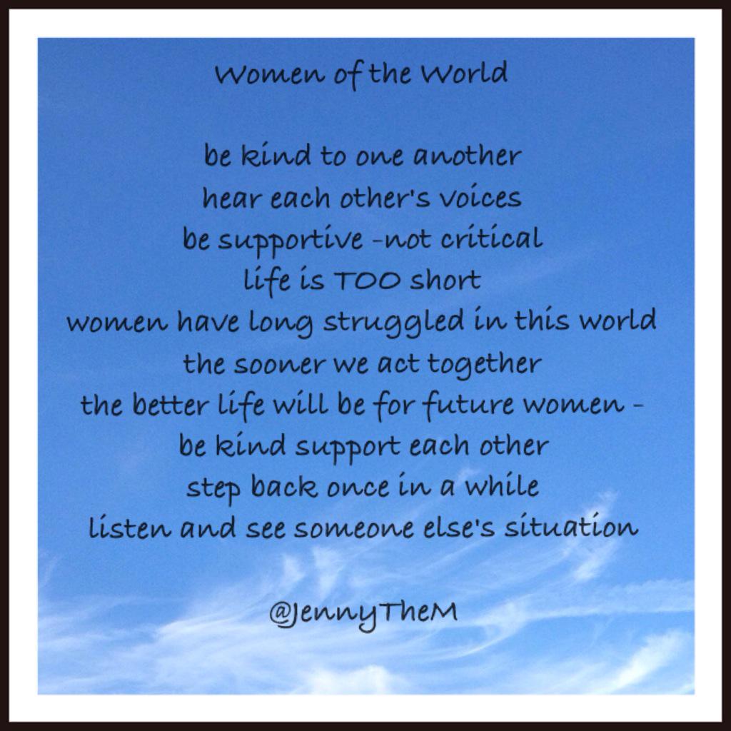 JennytheM's tweet photo. 🌍Women of the world stand together 🌎 http://t.co/AKa9hTZh8f