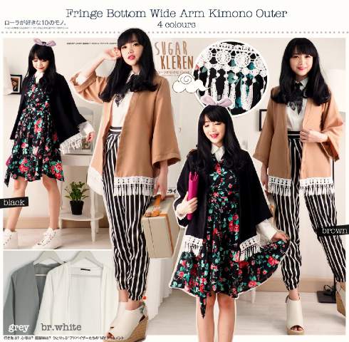 Hazels_ID's tweet photo. Fringe Bottom Kimono • Twiscone mix renda • Fit to XL • Avail choco, broken white, black • 75rb #HazelStock http://t.co/k8K7gAP2zh
