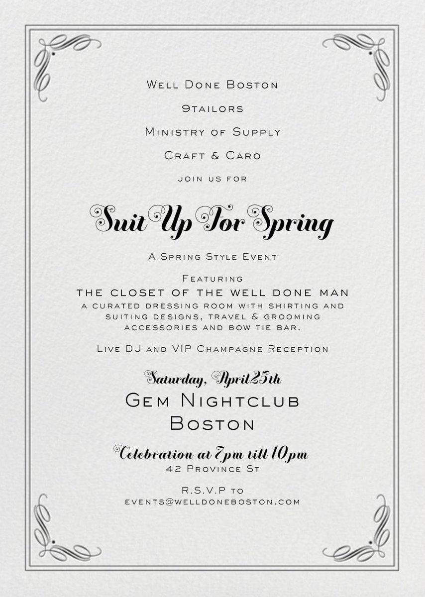 samcalef's tweet image. Suit Up For Spring Tonight! - Come totally casual or strictly business eventbrite.com/e/suit-up-for-… … @BostonTweet