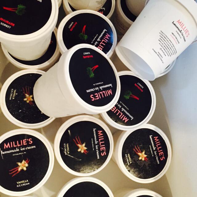 millies's tweet photo. Making this cold April day a little better. Vanilla + rhubarb sorbet. #springcsa http://t.co/6e4CBR8TAB