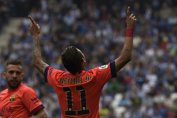 GOAL_ID's tweet photo. PIC: Selebrasi Neymar usai mencetak gol perdana Barca http://t.co/MsNg3FbMEy http://t.co/BBmHH8rpC1