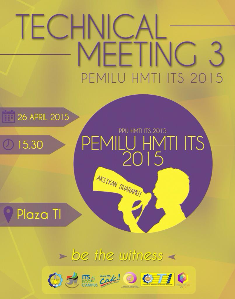 PPUHMTI2015's tweet photo. Kami mengundang mbak mas &amp; juga teman-teman untuk menghadiri TM pemilu yg dilaksanakan besok pukul 15:30 di Plaza TI http://t.co/TSyNZ9YPAV