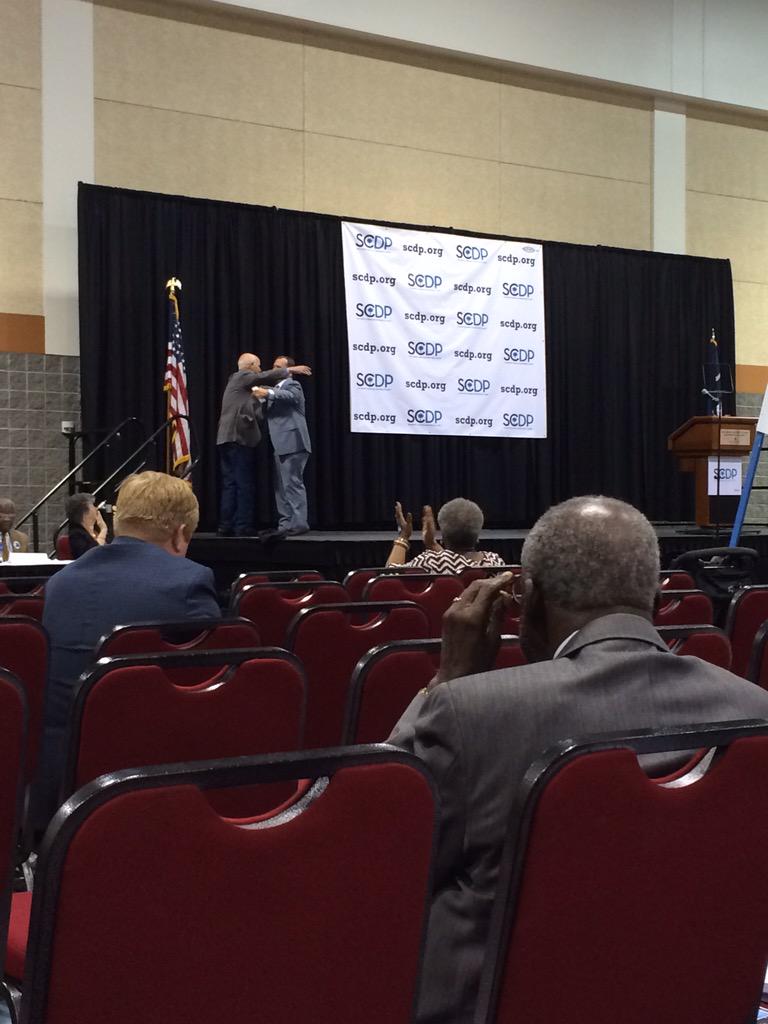 TylerMJones's tweet photo. Had the honor of introducing my friend @MudcatSaunders who spoke for @JimWebbUSA at the @scdp convention today. http://t.co/fE1eu5R3fm