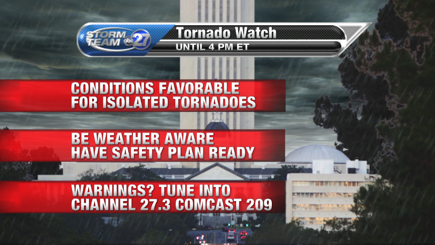 WTXLFirstToKnow's tweet photo. #Tornado watch issued region-wide til 4pm. Here's what you need to know. #flwx #gawx http://t.co/HXoY2OGWnW