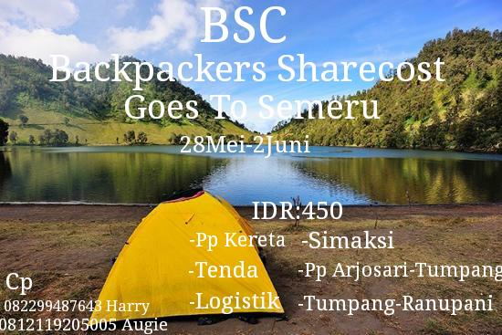 "Bsc goes to semeru" ayo teman2 mari kt sambung silahturahmi kt dgn mendaki bareng.hehe