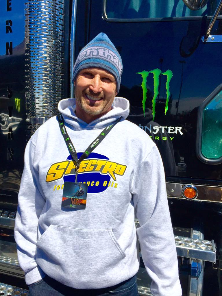 SupercrossLIVE's tweet photo. The real John Dowd in town for the race at @MLStadium. Check him out on Race Day Live now. #AskRDL http://t.co/NzyLwQis9y