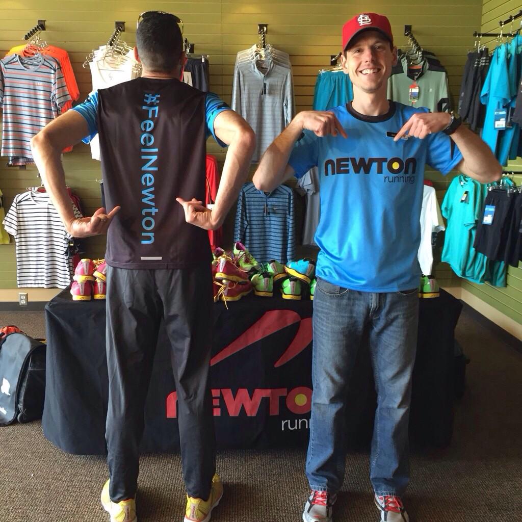 Newton ambassador @ExpeditionSeth and local rep styling the new <a href="/NewtonRunning/">Newton Running</a> kit! #FeelNewton #RevRunning