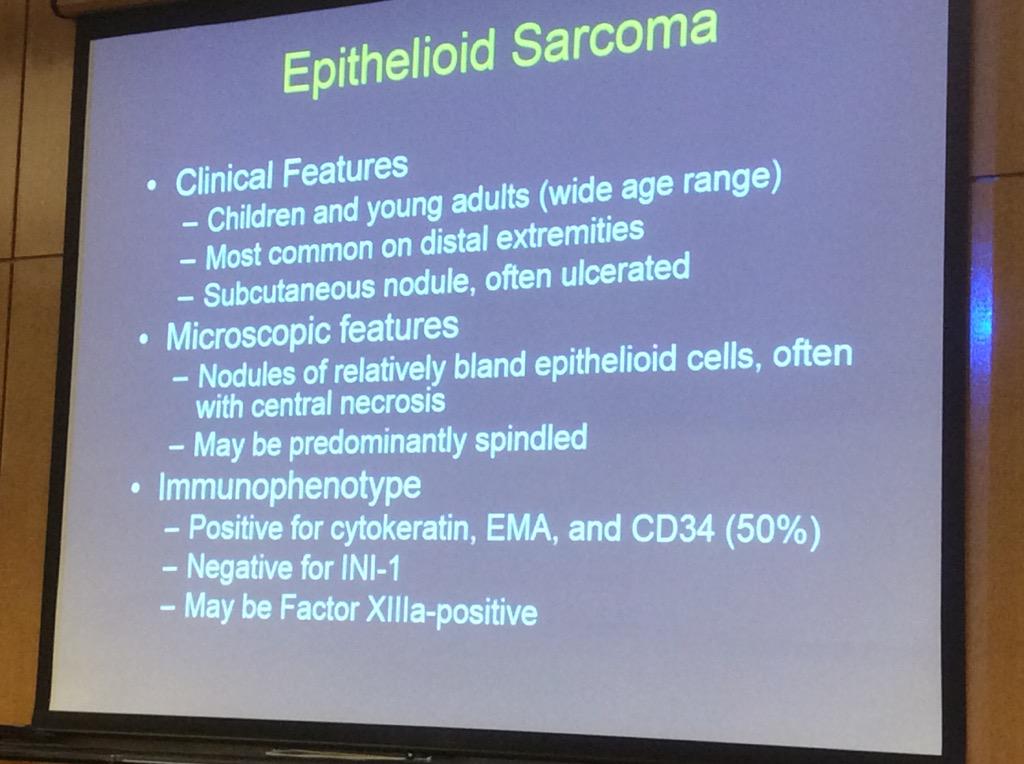 HassellLewis's tweet image. #epithelioid #sarcoma Dr, Billings #OSAP15 Catch early- may need SLN bx.