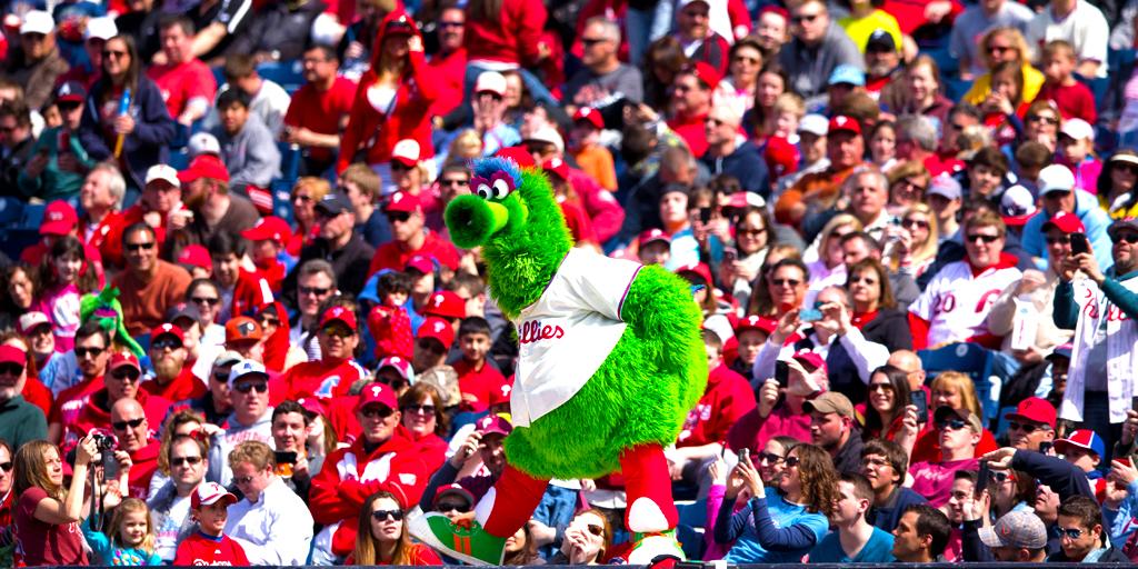 MLB's tweet photo. On this date in 1978: A large, furry, green creature from the Galapagos was born. Happy birthday, Phillie Phanatic! http://t.co/BZ3PAzhTLZ