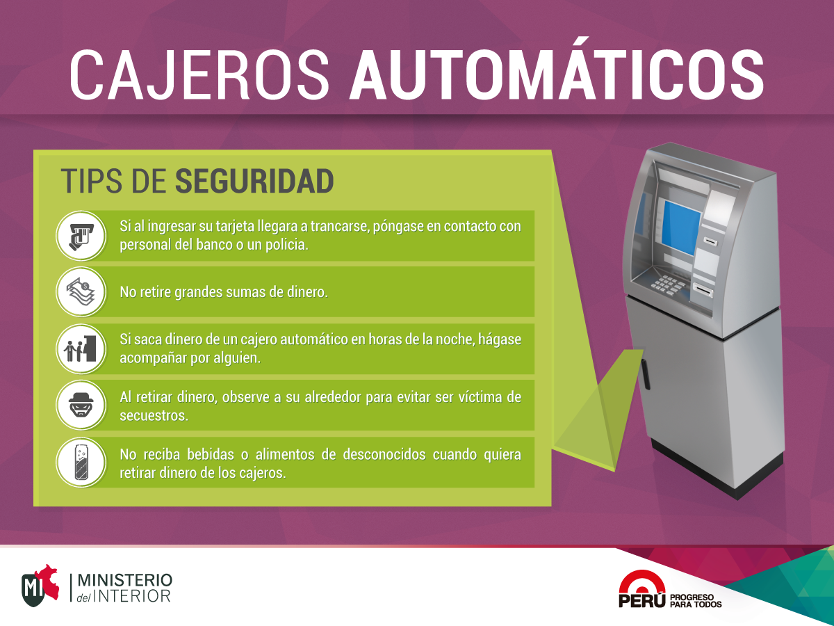 MininterPeru's tweet photo. #DatoMININTER No te arriesgues, evita sacar grandes cantidades de dinero, toma en cuenta estos tips ► http://t.co/e3rQQziJnh