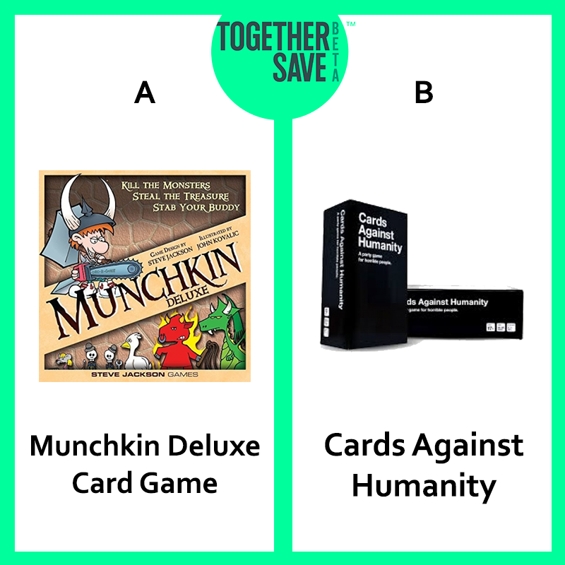 TogetherSave's tweet photo. Name your price on #CAH at: http://t.co/Jf6JKHH6Eb 

Name your price on #Munchkin at: http://t.co/Pxzc7cZINi http://t.co/1AKdiM7BwE