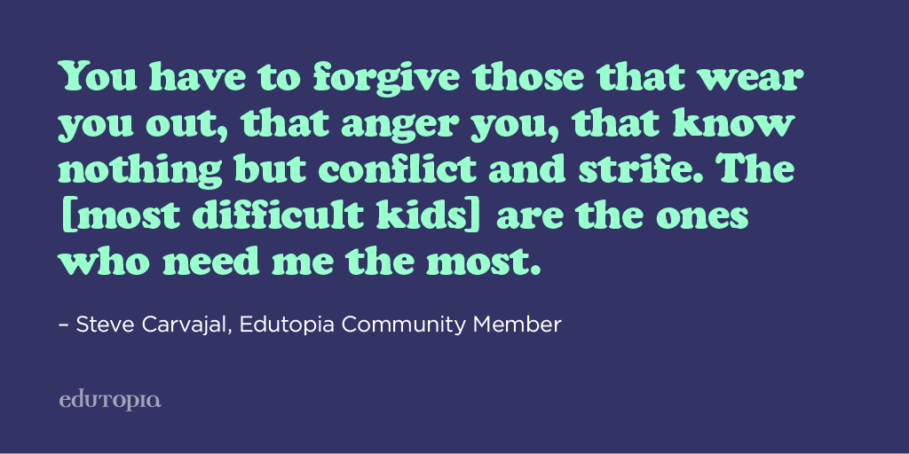 edutopia's tweet photo. Sometimes the students who push you away need you the most. http://t.co/zpJ5e592y4