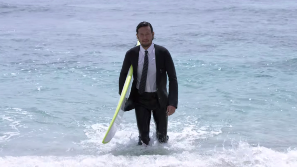 verge's tweet photo. Quiksilver designed a wetsuit that actually looks like a suit http://t.co/4iW6yFY5IN http://t.co/TZCEDTI3nK