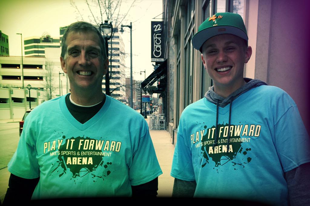 Winner winner, chicken dinner! We found John &amp; Stevo from Sioux Center, Iowa wearing our shirts <a href="/Catch22MKE/">Catch22 Milwaukee</a> just now!