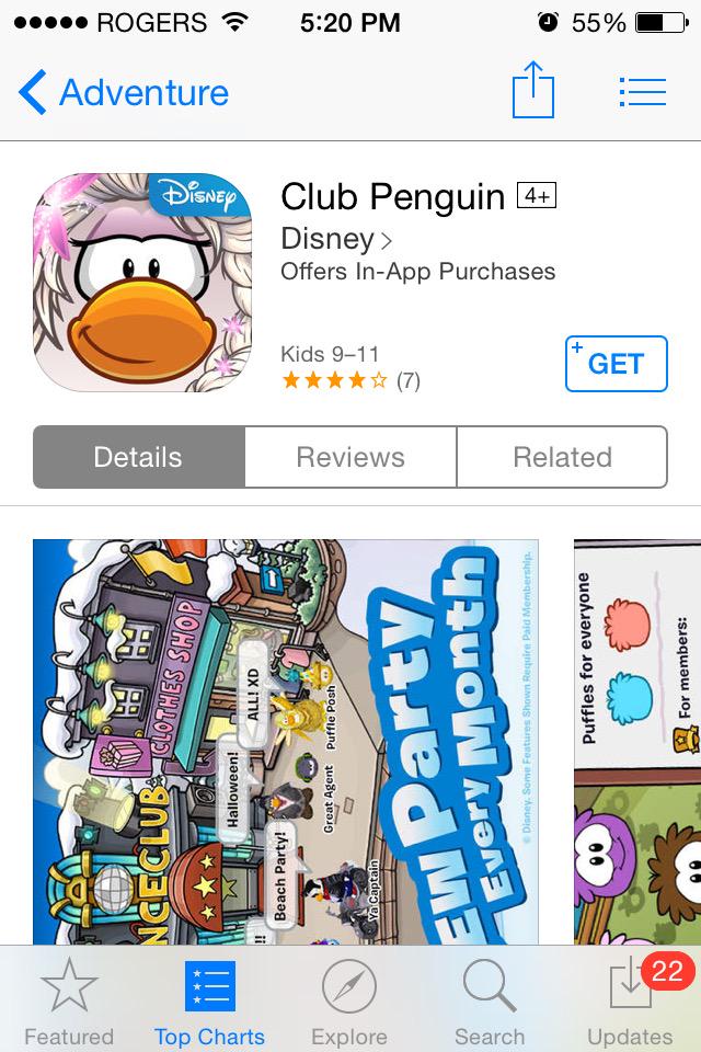 ScottasticYoo's tweet photo. Omfg club penguins an app http://t.co/uZieXXmNxa