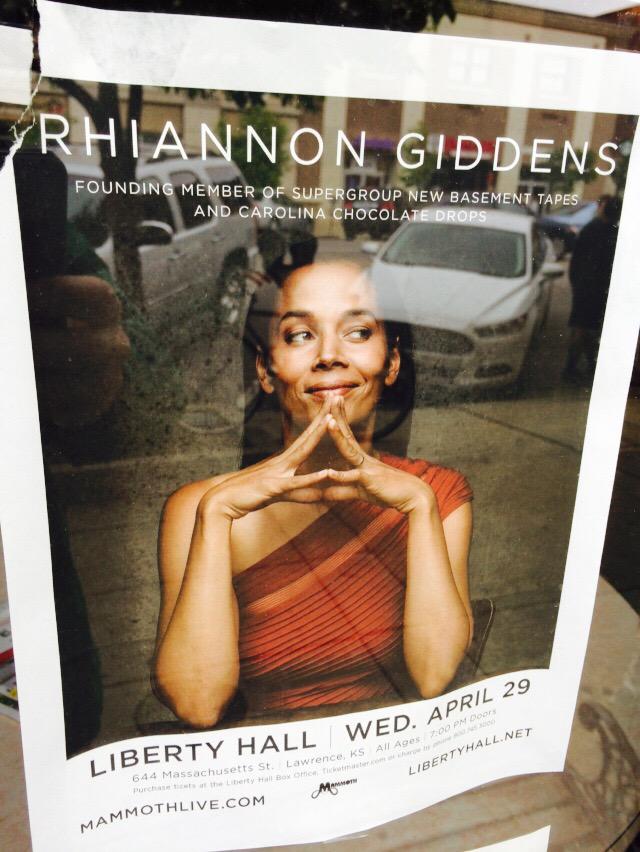 lawrencemodern's tweet photo. I'm going to this at @libertyhall because my friends are in the "know" about Rhiannon Giddens #LFK #recentconvert http://t.co/IGsHba0wdN