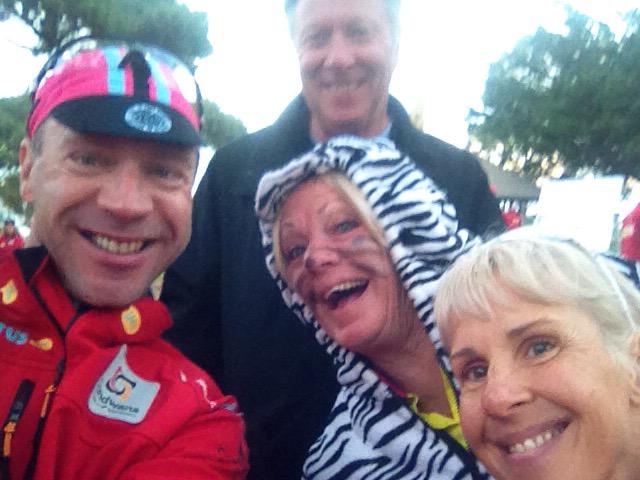 thejensie's tweet photo. Early brekky at @tourdecure_aus , in the local park in Meningie. Everybody is happy to start a new day together. http://t.co/gPbhnckUnc