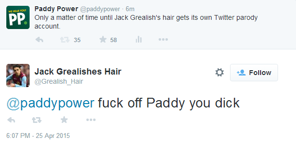 paddypower's tweet photo. Touché. http://t.co/t5UBYSQF06
