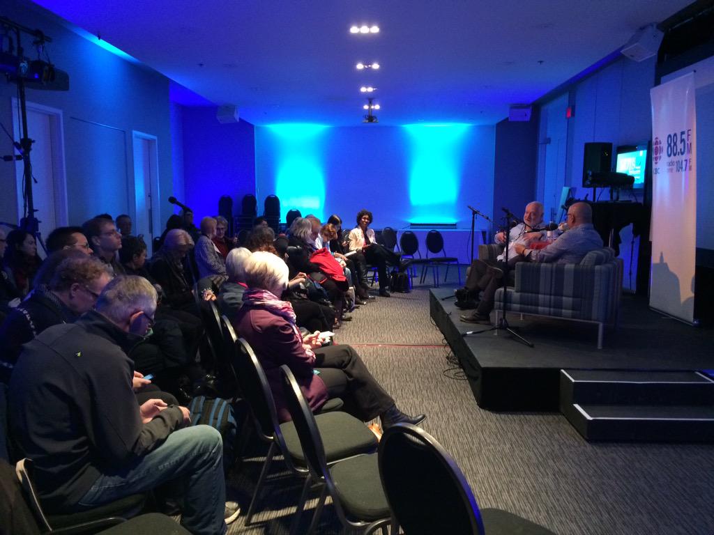 cbcbooks's tweet photo. Audience is captivated by the discussion between @cbcideas' Paul Kennedy and Hector @TobarWriter at #bluemet2015 http://t.co/b58iWxqkIs