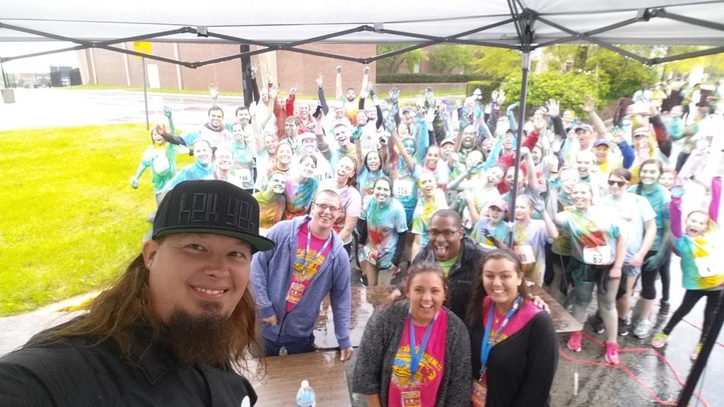MarioAndersonTV's tweet photo. It was wet, cold &amp; downright nasty weather  outside. But, the #EKU #COM5K still went on &amp; @HOT102lex was there! http://t.co/scnkZDoe40