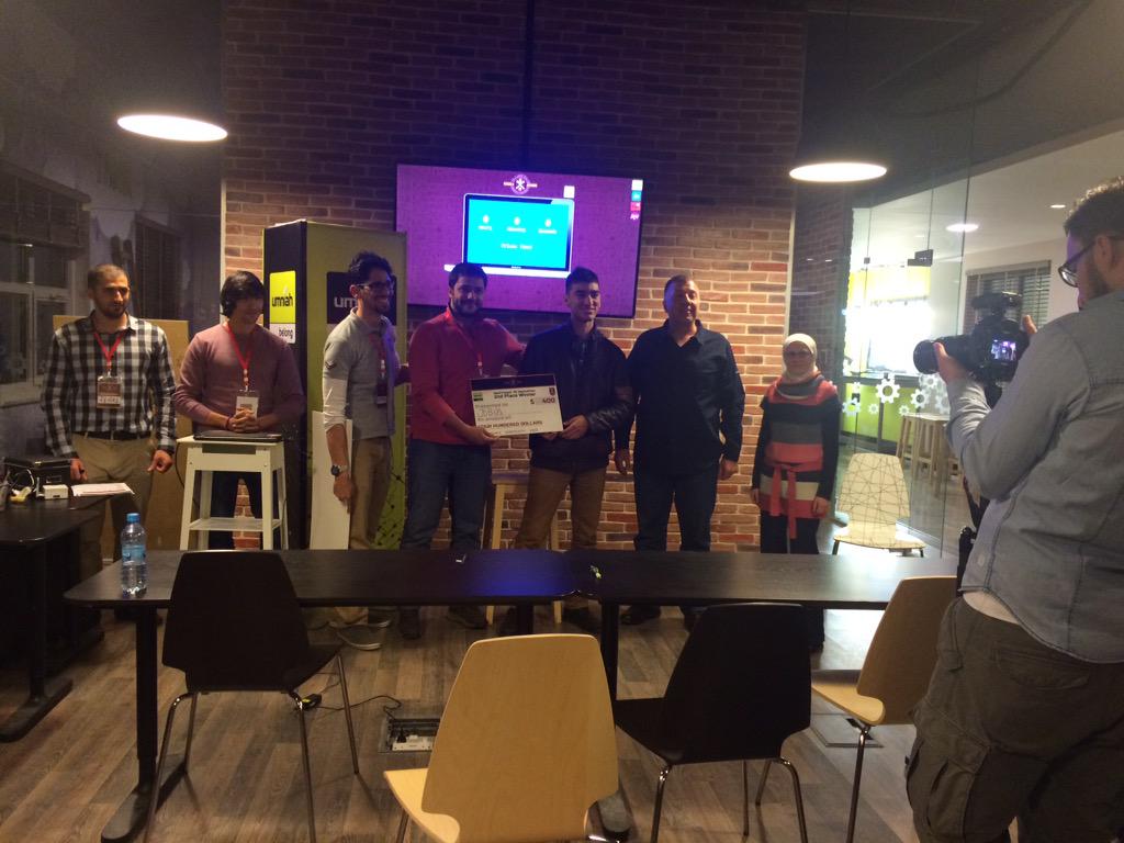 RedTroops's tweet photo. Congratulations for JoBus for winning the 2nd place@RedTroops #JOHack #TheTankJo @Umniah @Roya http://t.co/KCOwrRPm3a