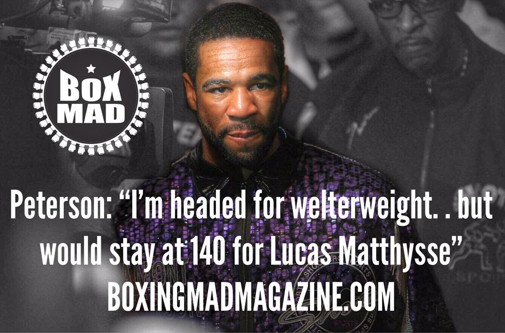 Cal Harris (@boxmadmagazine) on Twitter photo boxingmadmagazine.com/lamont-peterso…
<a href="/kingpete26/">Lamont Peterson</a> INTERVIEW : “I’m headed for welterweight. . but would stay at 140 for Matthysse” boxingmadmagazine.com/lamont-peterso…
<a href="/kingpete26/">Lamont Peterson</a> INTERVIEW : “I’m headed for welterweight. . but would stay at 140 for Matthysse”