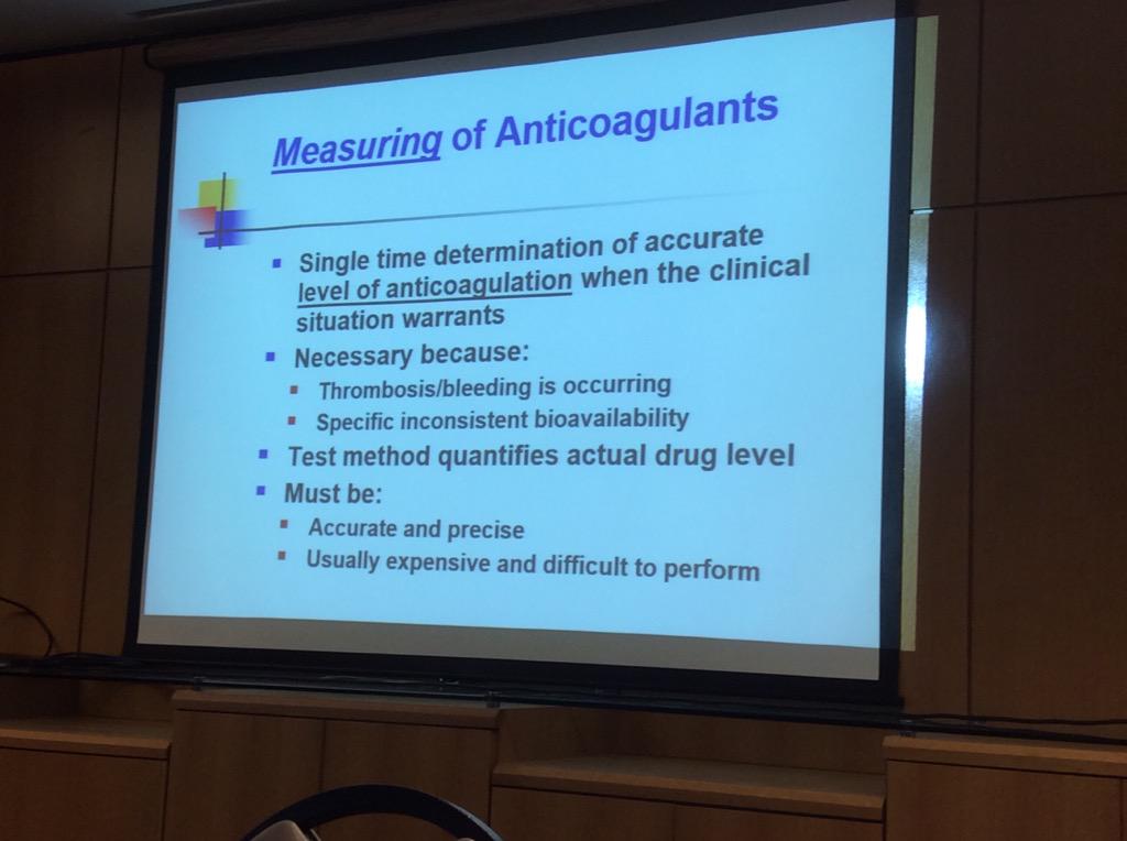 HassellLewis's tweet image. When to actually measure the anticoagulant; when to assess   setting dependent. Dr. Marlar #OSAP15 @Pathologists