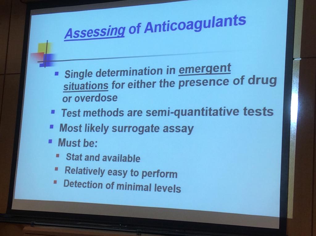 HassellLewis's tweet image. When to actually measure the anticoagulant; when to assess   setting dependent. Dr. Marlar #OSAP15 @Pathologists