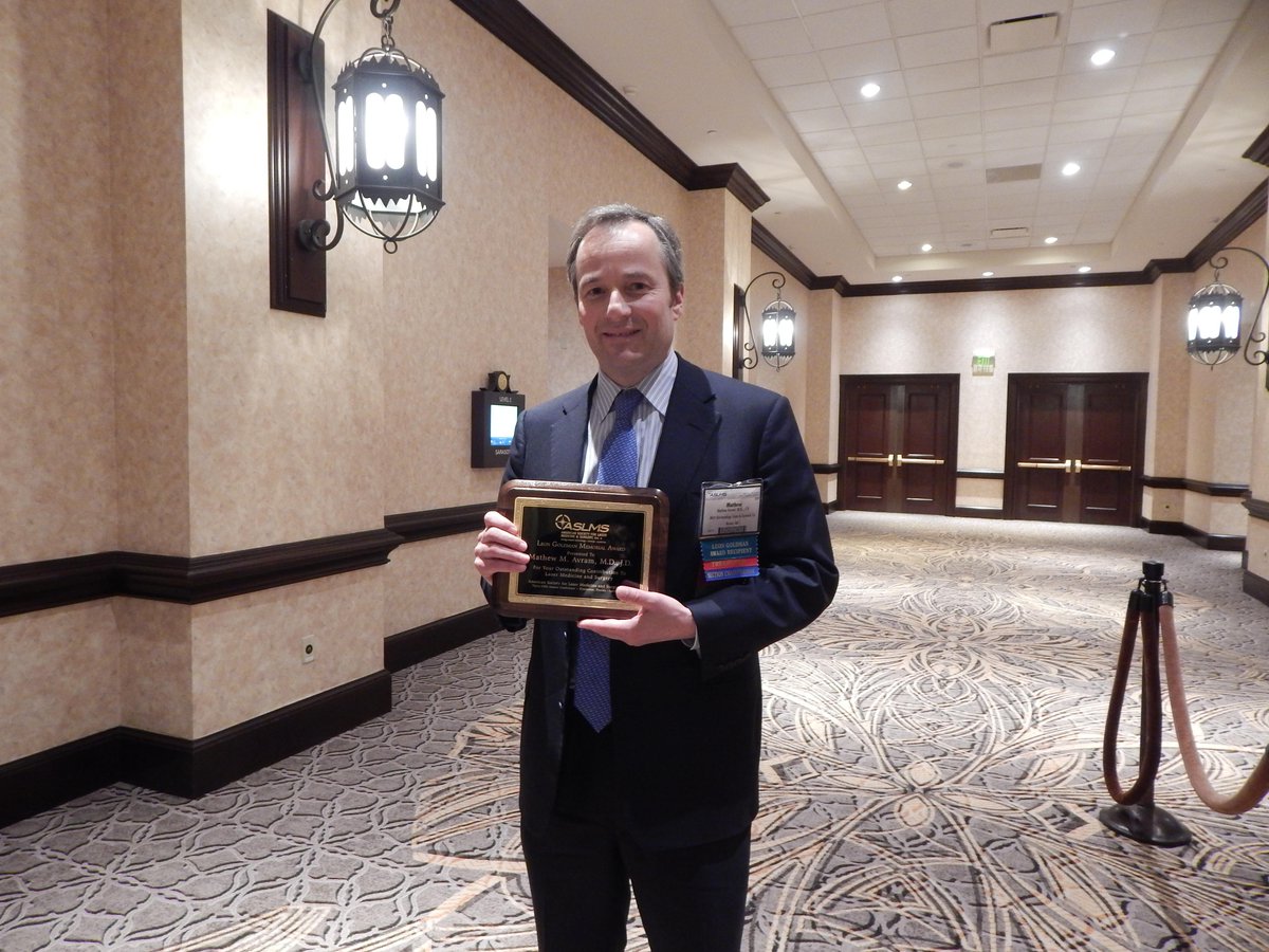 aslmsedu's tweet photo. Congratulations to Mathew M. Avram, M.D., J.D., recipient of the Leon Goldman Memorial Award at #laser2015. http://t.co/OqT3z0y1Bb
