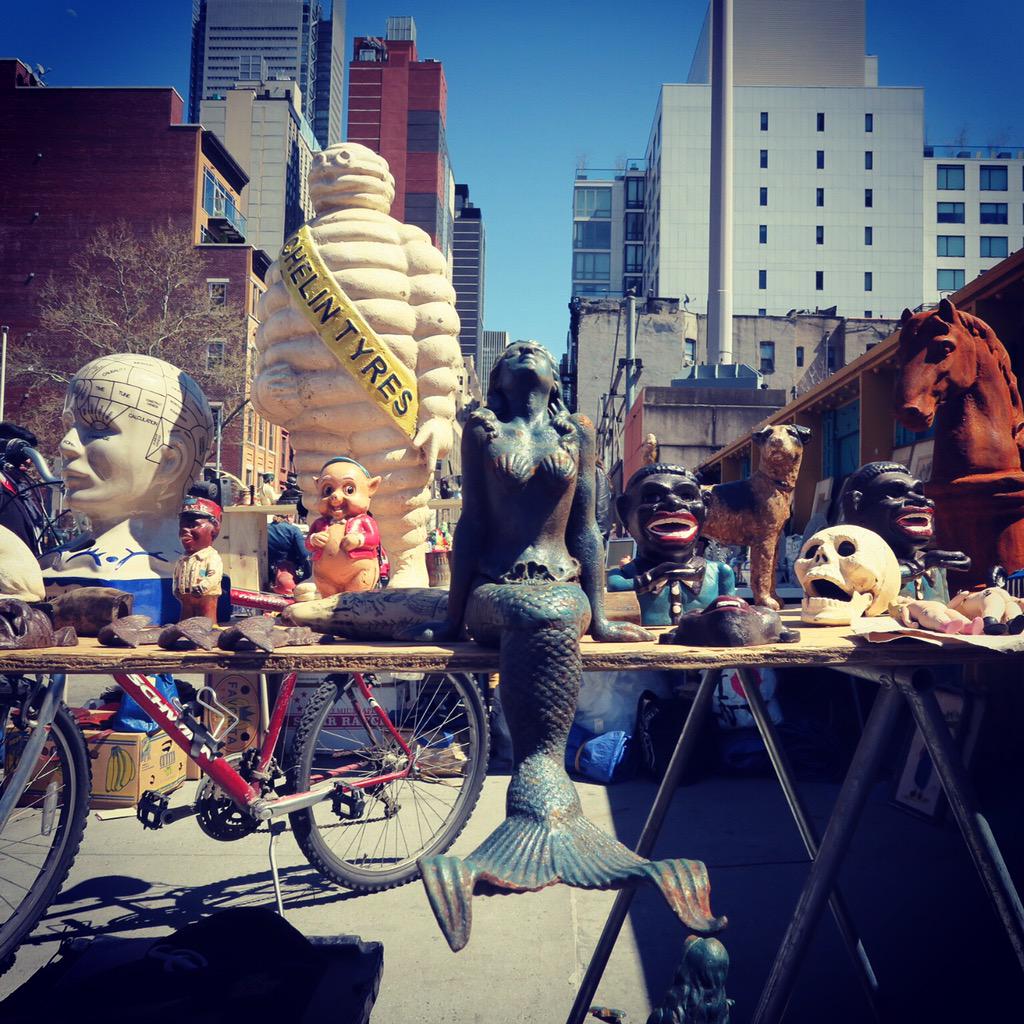 w42st's tweet photo. Sunbathing down at #hellskitchen #FleaMarket this weekend #w42st #W42STSentMe http://t.co/KKTttps1Lr