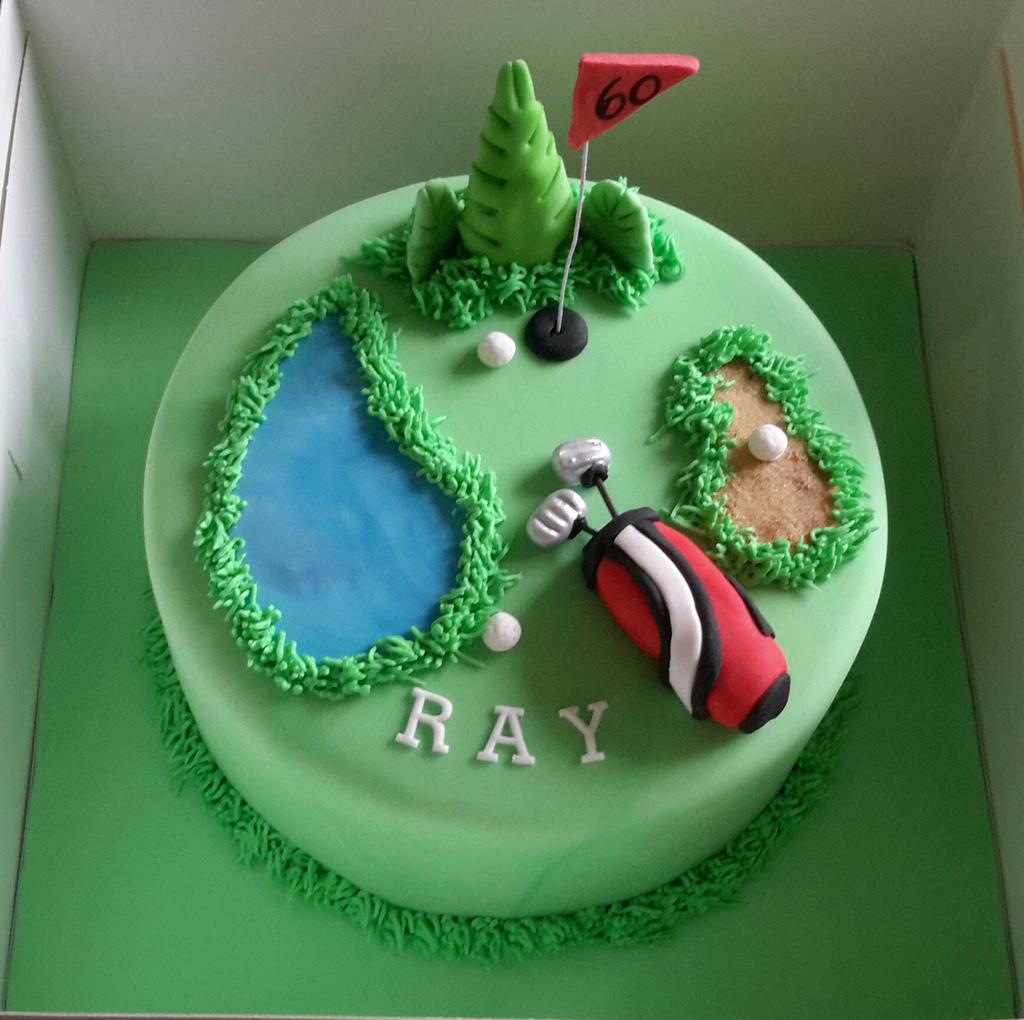 the_bakingfairy's tweet photo. 60th Birthday cake for a golf lover with matching cupcakes. http://t.co/ZaDuYlEtZf