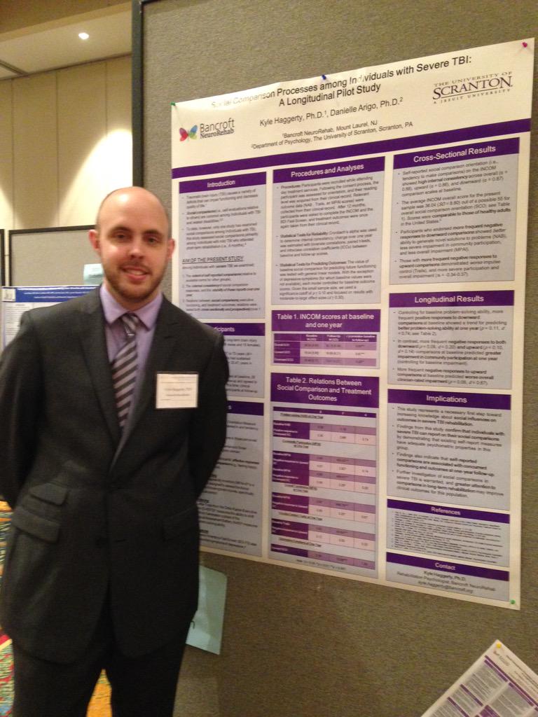 RowanCHASELab's tweet photo. #SBM2015 And with @DrKyleHaggerty presenting on #socialcomparison in severe #TBI - predicts 1y outcomes! http://t.co/Q4BgfH9HpU