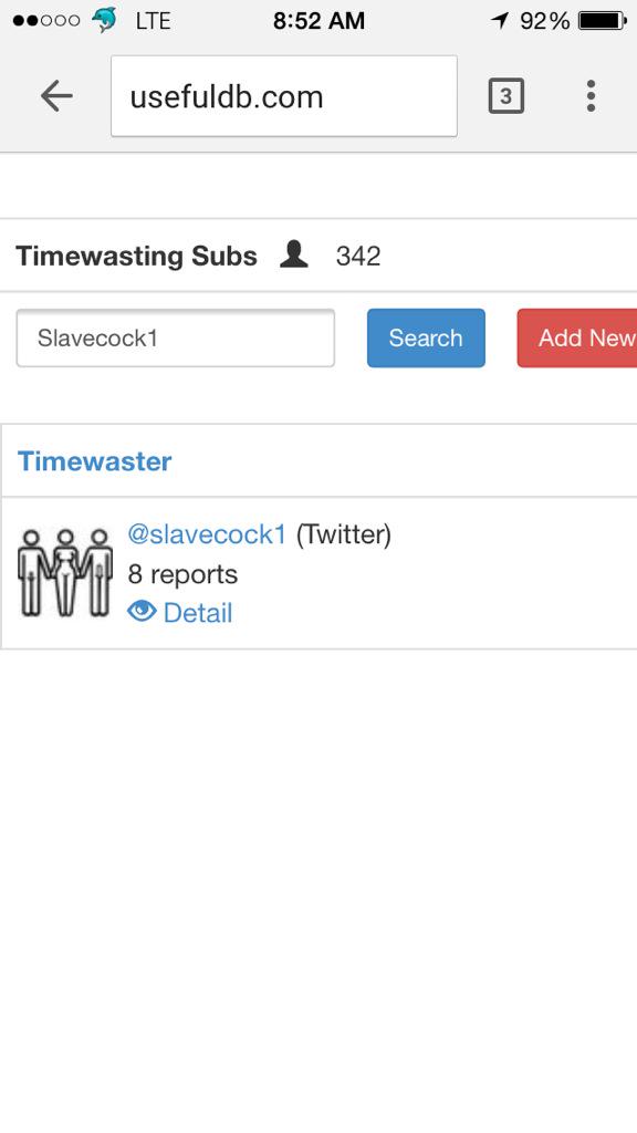 ItsTheDutchess2's tweet photo. @slavecock1 As if I needed to search you to know you're not worth my time... But I STILL love the #timewasterdb! http://t.co/YFi5WKijcm