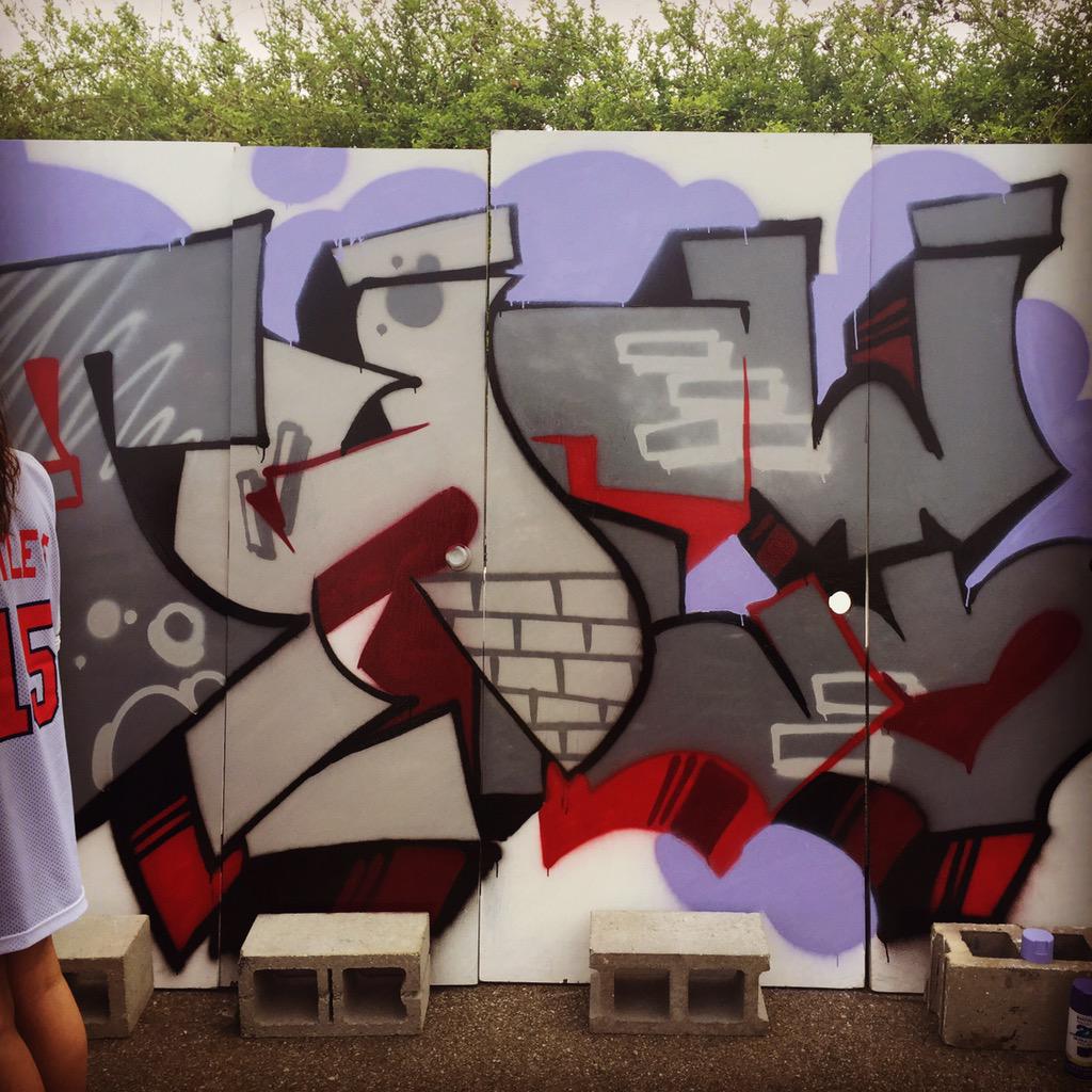 Did any of you get a chance to see the live graffiti work done by Aaron Milstead yesterday! #GraffitiJam #MyLittle500