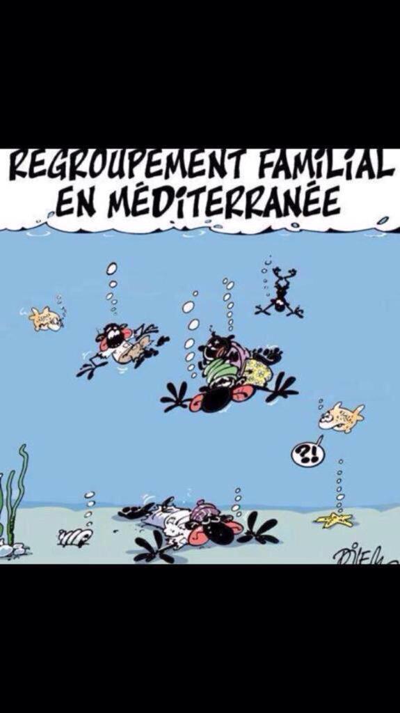 _anapastor_'s tweet photo. Bestial. Real. @Marodriguez1971: Durísimo Charlie Hebdo sobre Lampedusa pero... más duro es no contarlo. http://t.co/J9kpUznzXt