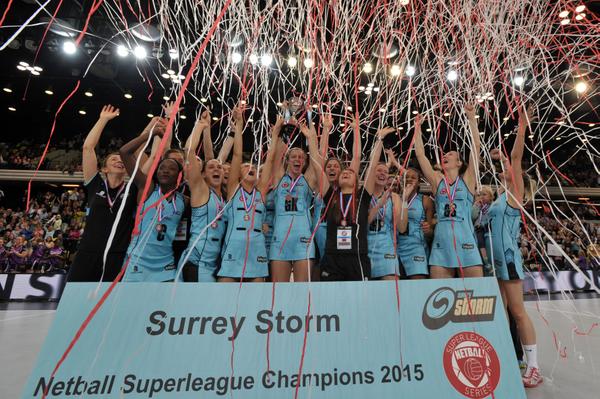 SurreyStorm's tweet photo. Surrey Storm crowned Netball Superleague Champions 2015!!! http://t.co/CNSzHTUv3x @NetballSL @SkyNetball #Champions http://t.co/fSEiPlS91F