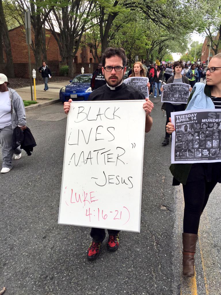 deray's tweet photo. Black Lives Matter. Jesus. #FreddieGray http://t.co/5qW0BAkJfx