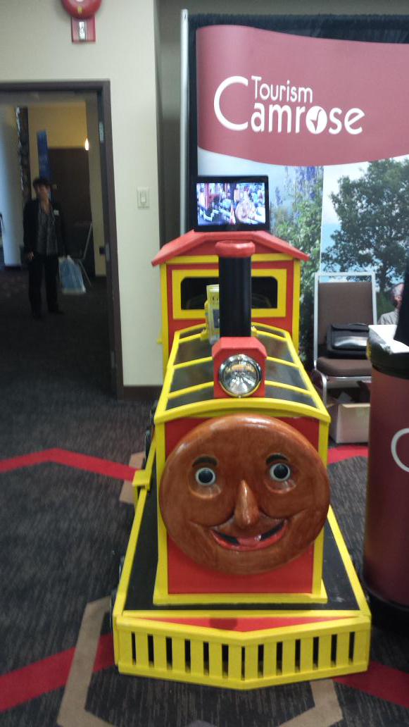 Come see the train from Tourism Camrose here <a href="/EJ_AB_Summer/">EJ AB Summer Travel</a>  at Four Points Sheraton South.  #yeg #Camrose #train