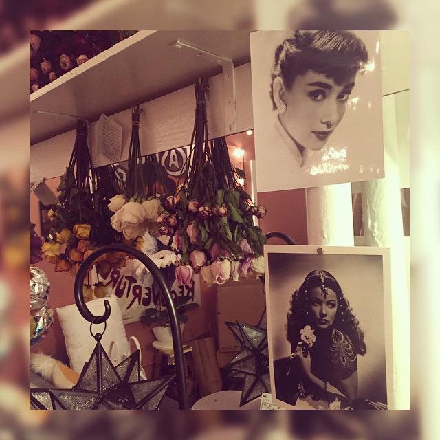 VanessaHudgens's tweet photo. The ladies who inspire. #audreyhepburn #genetierney I love my dressing room lol 😍😍 http://t.co/w3feZVNw5x